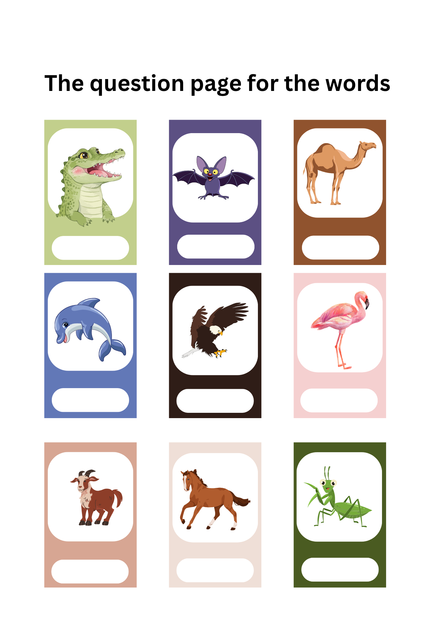printable animal flashcards & matching pdf printable animal flashcards & matching pdf