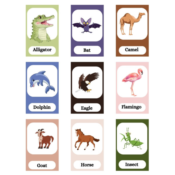 printable animal flashcards & matching games pdf | develop skills (ages 5 10)
